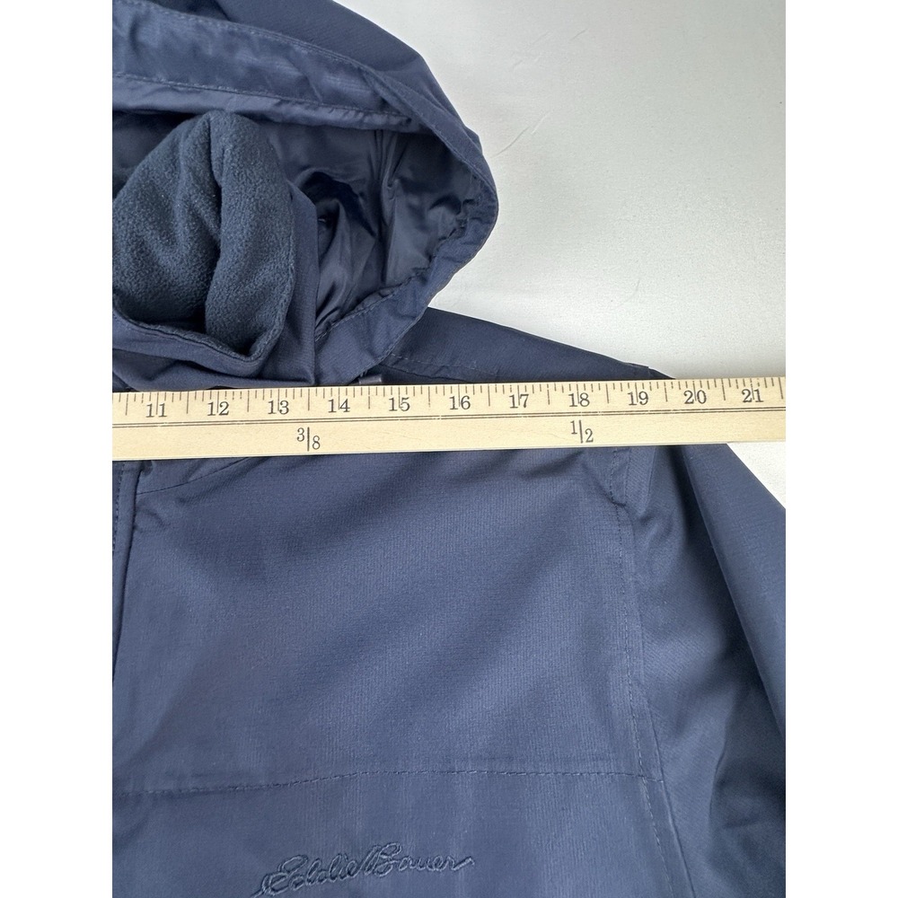 Eddie Bauer WeatherEdge Jacket Women's Medium Navy Blue Waterproof Hooded - Picture 15 of 16